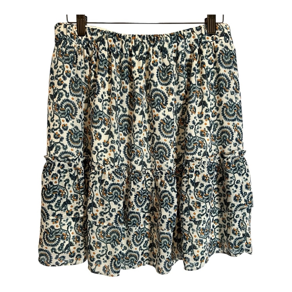 Jcrew Tiered ruffle mini skirt in Marine Salt Faded Pilot Size Small